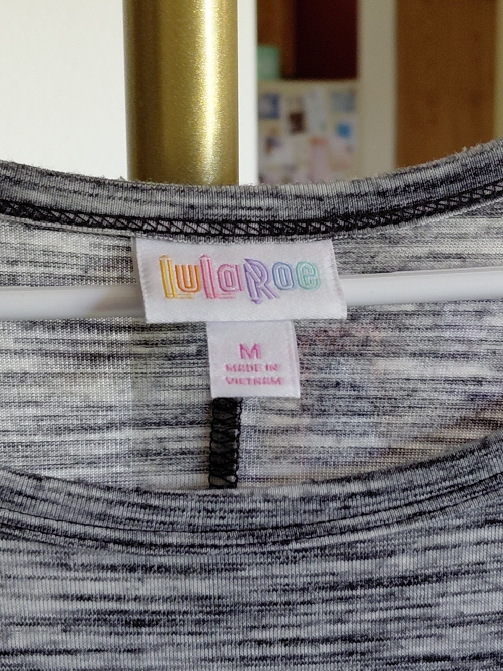 LuLaRoe Gray And Black Striped Midi Dress - Picture 2 of 3